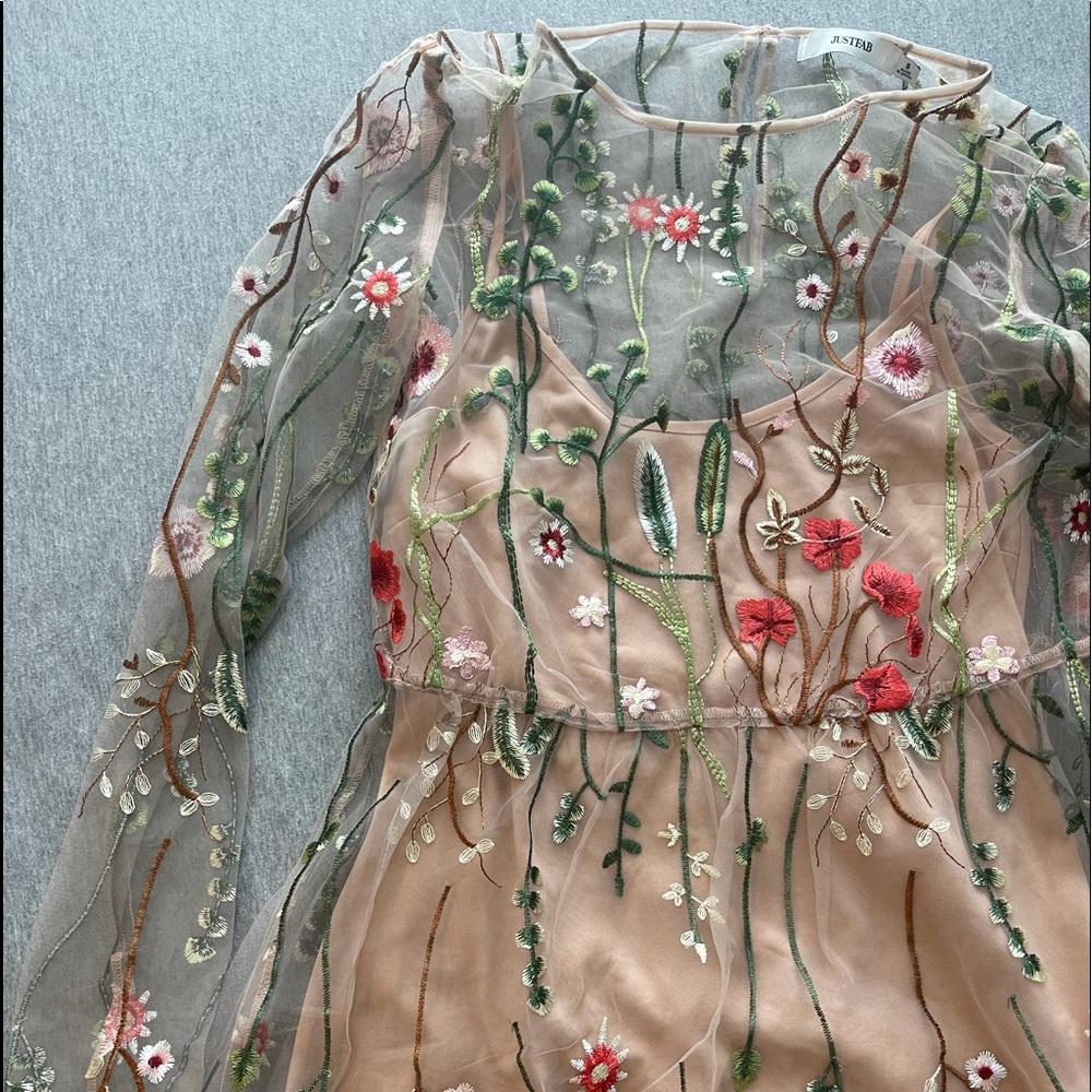 Embroidered flower dress